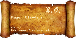 Mager Olivér névjegykártya